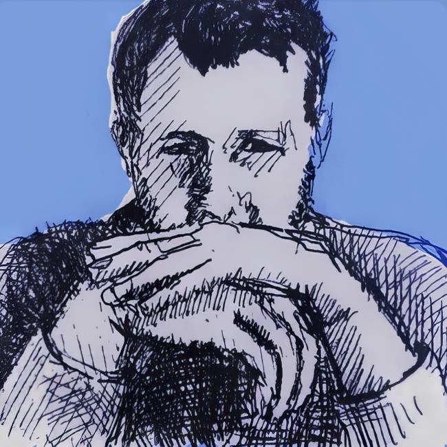 Sketch representing Gábor Marinov